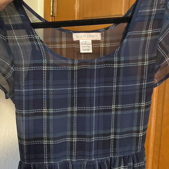 Band of Gypsies Sheer Blue Babydoll Dress with Slip - Picture 6 of 7